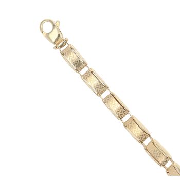 9ct Yellow Gold Zig Zag Patterned Bracelet 7.5"