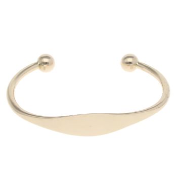 9ct Yellow Gold ID Torque Bangle