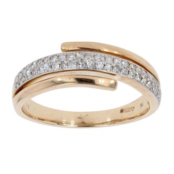9ct Yellow Gold 0.29ct Diamond Crossover Ring by Anya Belle
