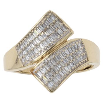9ct Yellow Gold 1.00ct Baguette Cut Diamond Wrap Ring