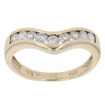 9ct Yellow Gold 0.50ct Brilliant Cut Diamond Wishbone Ring