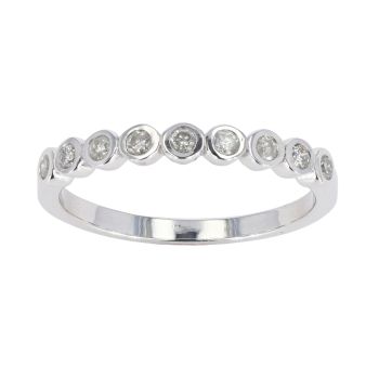 9ct White Gold 0.17ct Diamond Half Eternity Ring by Anya Belle