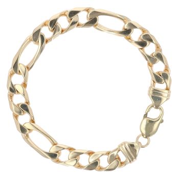 9ct Yellow Gold Figaro Bracelet 8.5"
