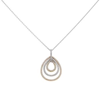 18ct Yellow and White Gold 0.60ct Diamond Pendant and Chain 18"