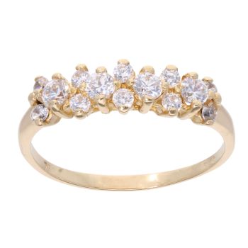 18ct Yellow Gold Cubic Zirconia Cluster Ring