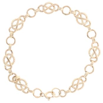 9ct Yellow Gold Knot Bracelet 7"