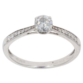 9ct White Gold Brilliant Cut 0.45ct Diamond Solitaire Ring