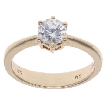 9ct Yellow Gold Cubic Zirconia Single Stone Ring
