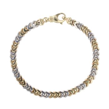 9ct Yellow and White Gold Fancy Bracelet 8"