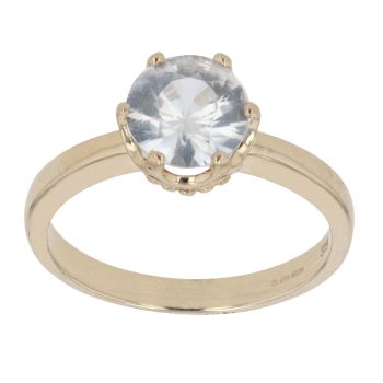 9ct Yellow Gold Cubic Zirconia Single Stone Ring