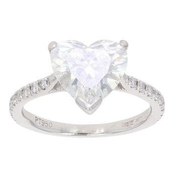 Platinum 2.70ct Heart Cut Diamond Solitaire Ring