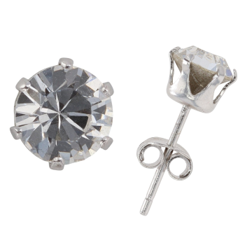 Silver Cubic Zirconia Stud Earrings