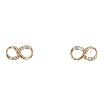 9ct Yellow Gold Infinity Stud Earrings