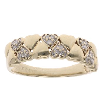 9ct Yellow Gold 0.10ct Diamond Heart Ring
