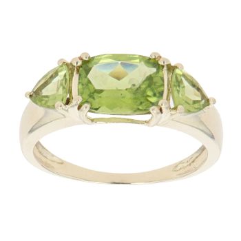 9ct Yellow Gold Peridot Three Stone Ring