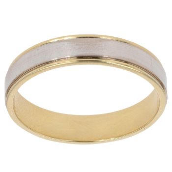 18ct Yellow And White Gold 4.9mm Wedding Band