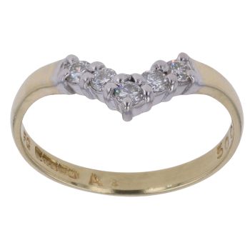 18ct Yellow Gold 0.25ct Brilliant Cut Diamond Wishbone Ring