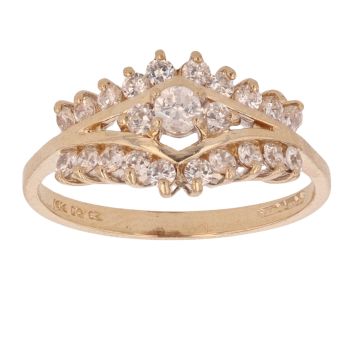 9ct Yellow Gold Cubic Zirconia Gemstone Fancy Ring