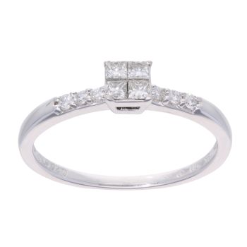 18ct White Gold 0.26ct Diamond Cluster Ring
