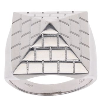 Silver Pyramid Ring by Icesia Gents