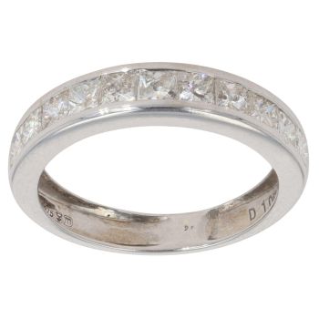9ct White Gold 1.00ct Princess Cut Diamond Half Eternity Ring