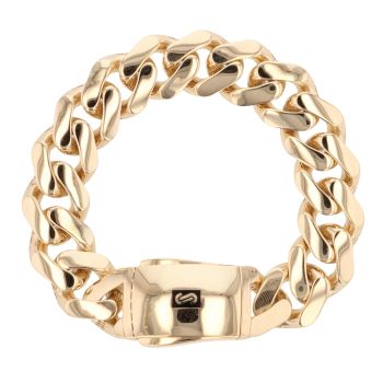 14ct Yellow Gold Monaco Curb Classic Plain Lock Bracelet 8.5"