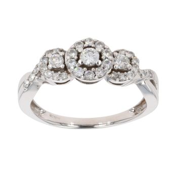 18ct White Gold 0.50ct Brilliant Cut Diamond Cluster Ring