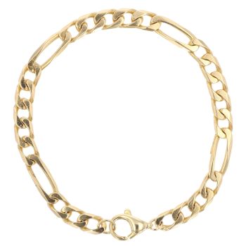 18ct Yellow Gold Figaro Bracelet 8.5"