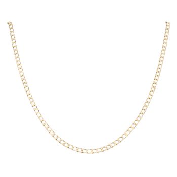 9ct Yellow Gold Square Curb Chain 18"