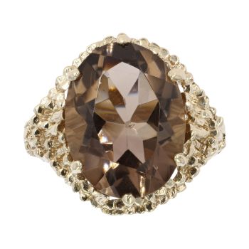 9ct Yellow Gold Smoky Quartz Stone Set Ring