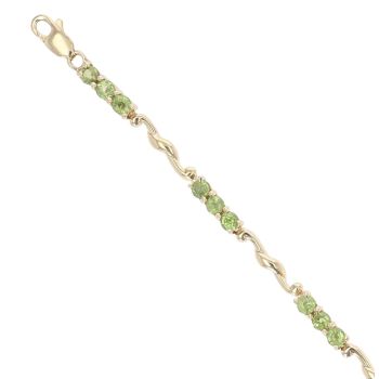 9ct Yellow Gold Peridot Bracelet 7.5"