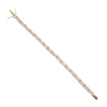 14ct Yellow Gold 1.50ct Brilliant Cut Diamond Bracelet 7.5"