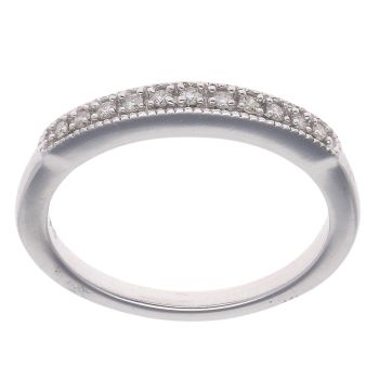 9ct White Gold 0.06ct Diamond Half Eternity Ring