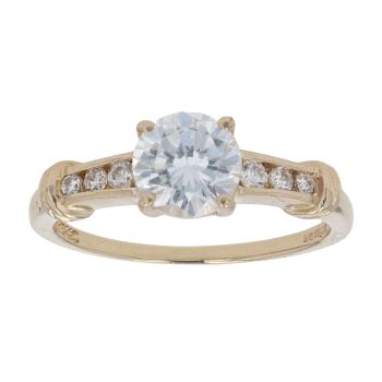 14ct Yellow Gold Cubic Zirconia Stone Set Ring