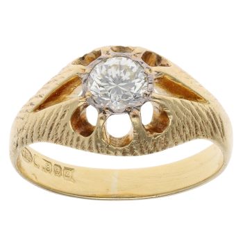18ct Yellow Gold 0.50ct Diamond Signet Ring