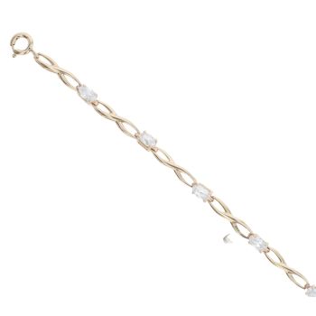 9ct Yellow Gold Cubic Zirconia Bracelet 7"