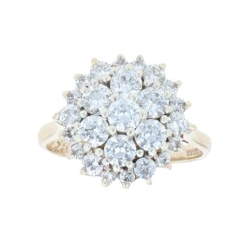9ct Yellow Gold Cubic Zirconia Cluster Ring