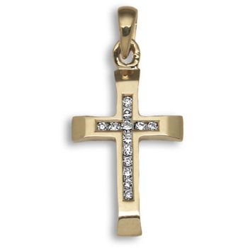 9 Carat Yellow Gold 0.12pts Channel Set Cross