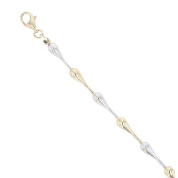 9ct Yellow And White Gold Fancy Bracelet 7.5"