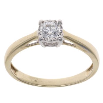 9ct Yellow Gold 0.35ct Brilliant Cut Diamond Solitaire Ring