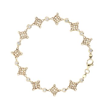 9ct Yellow Gold Cubic Zirconia Celtic Bracelet 7.5"