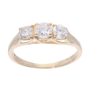 9ct Yellow Gold 0.80ct Diamond Trilogy Ring