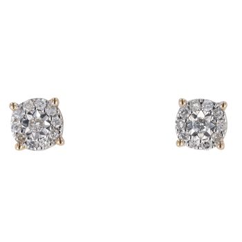 9ct Yellow Gold 0.26cts Diamond Stud Earrings by Anya Belle