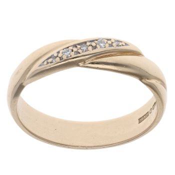 9ct Yellow Gold 0.05ct Diamond Fancy Ring