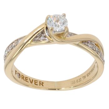 18ct Yellow Gold 0.33ct Single Cut Diamond Solitaire Ring
