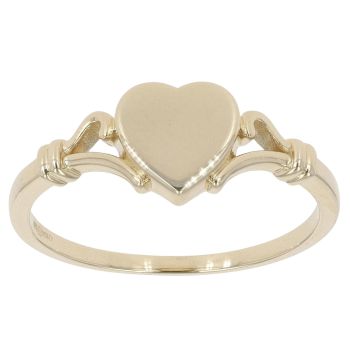 9ct Yellow Gold Heart Signet Ring
