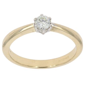 18ct Yellow Gold 0.25ct Brilliant Cut Diamond Solitaire Ring