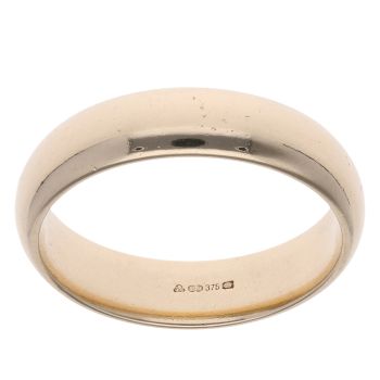 9ct Yellow Gold Court Wedding Band 5mm