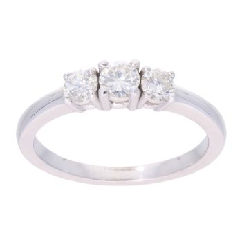 9ct White Gold 0.50ct Diamond Trilogy Ring
