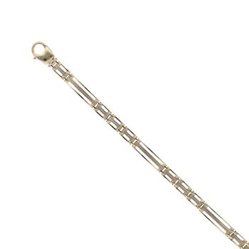 9ct Yellow Gold Bar Frosted Bracelet 7"